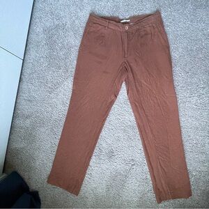 Mango Linen slim-fit pants with inner drawstring